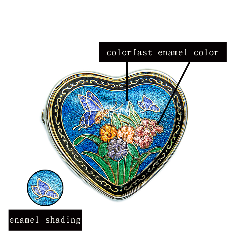 Heart-shaped  enamel pillbox